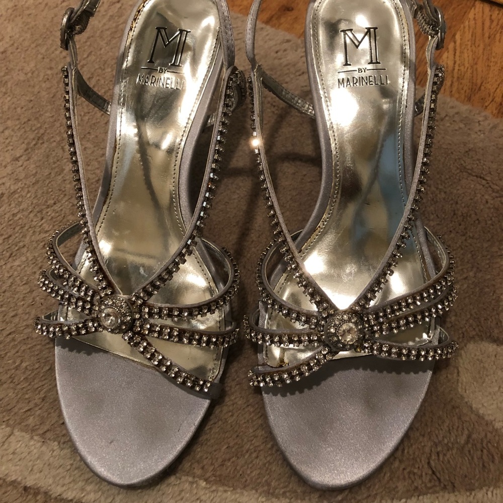 Silver, strap shoes